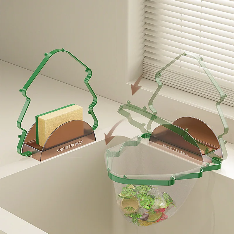 

Сито для раковины в виде рождественской елки, кухонный фильтр для остатков, противозасоряющийся фильтр для раковины, большая сетчатая полка для хранения рта