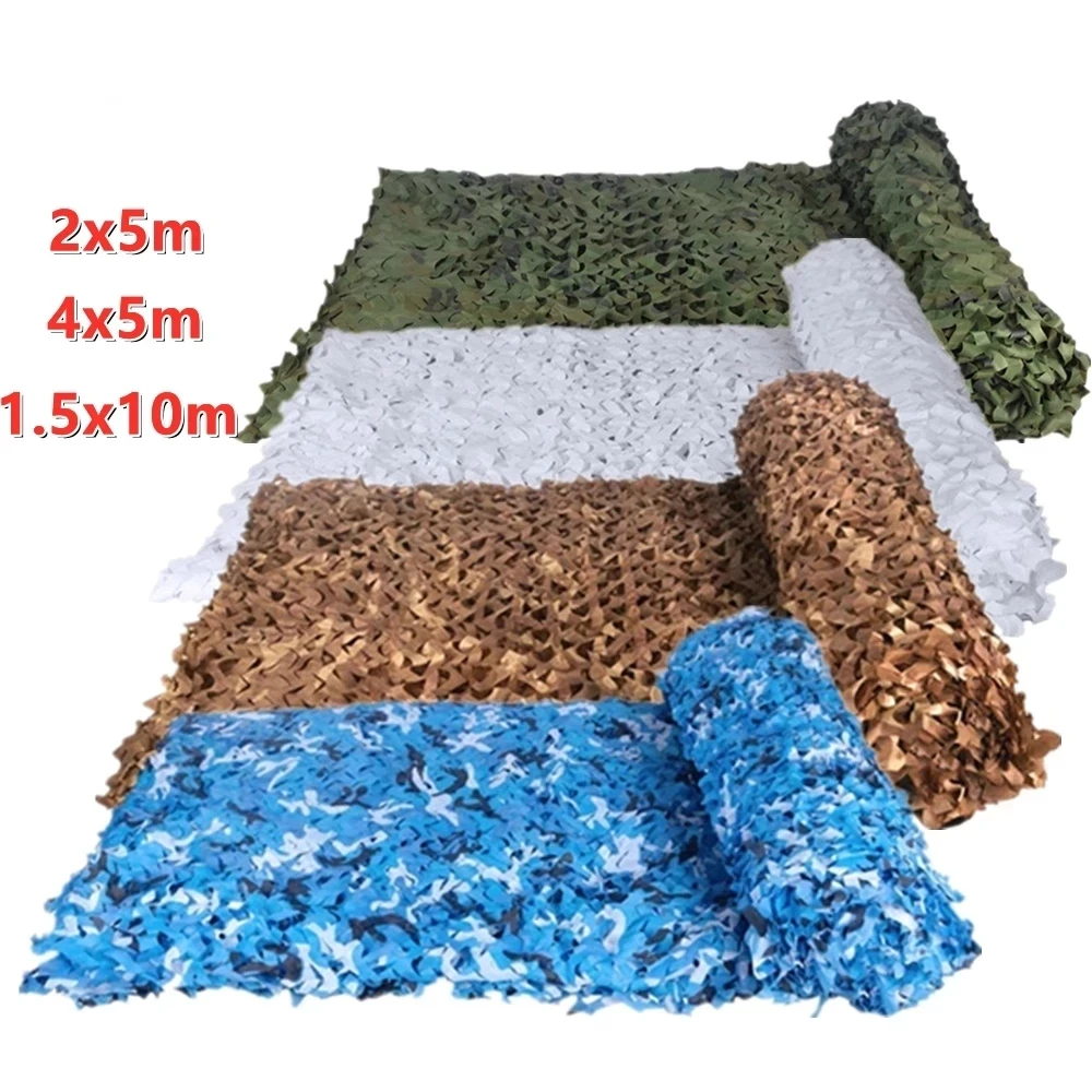 

Military Camouflage Garden Net White Blue Beige Military Camo Net Polyester Oxford Material Hidden Net For OU