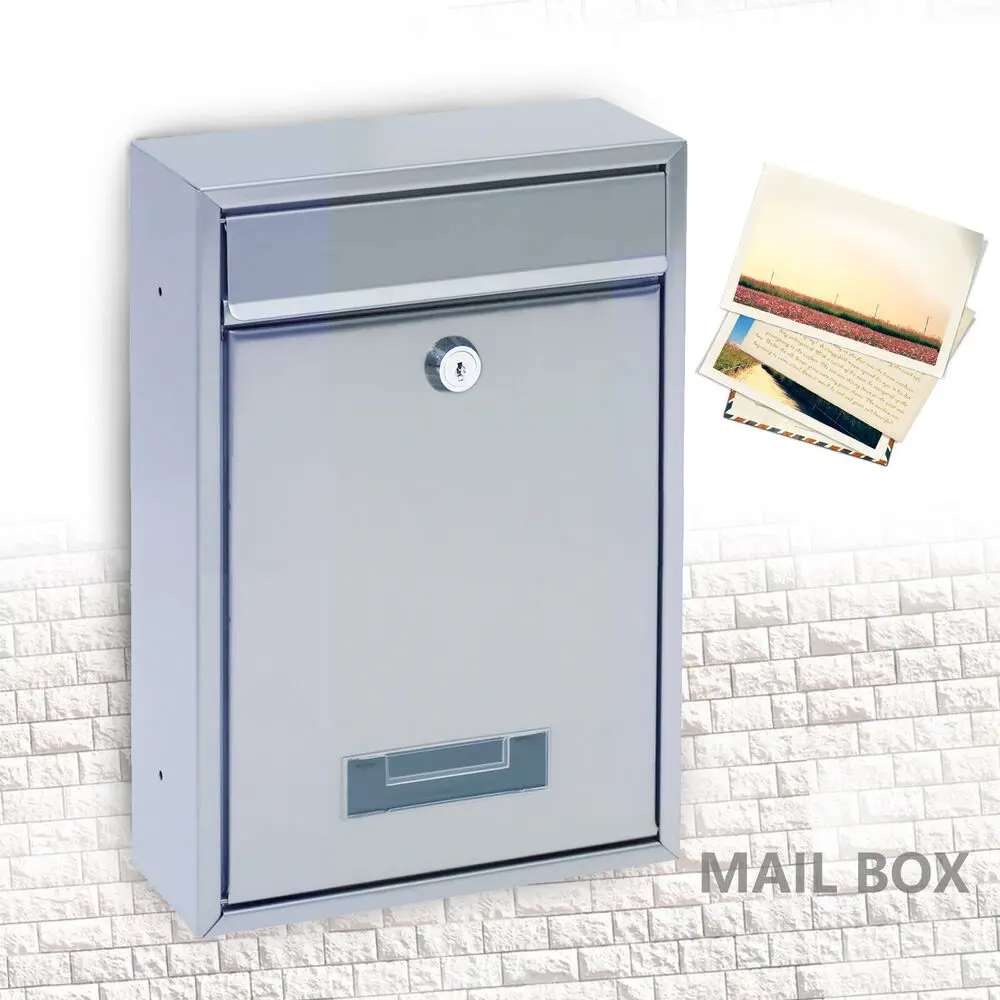 

Mail Box Wall Mount Locking Mailboxspaper Letter box Lockable Post Box 2 Key