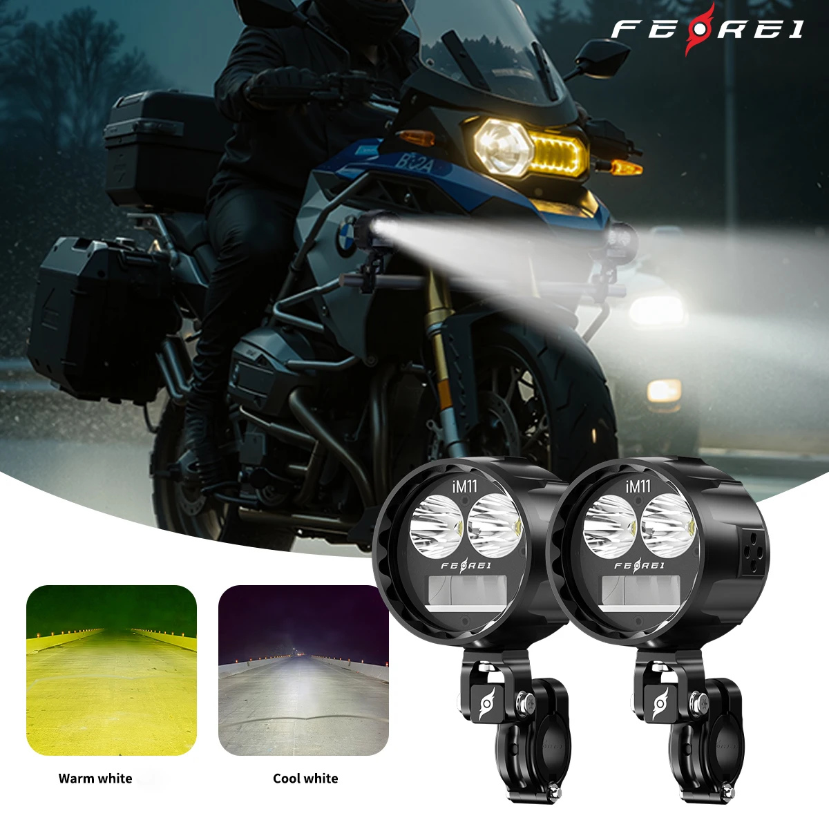 STLF Ferei IM11 Motorcycle LED Lighting System IPX8 Waterproof Explosion-proof 7000lm High/Low Beam for  950GS