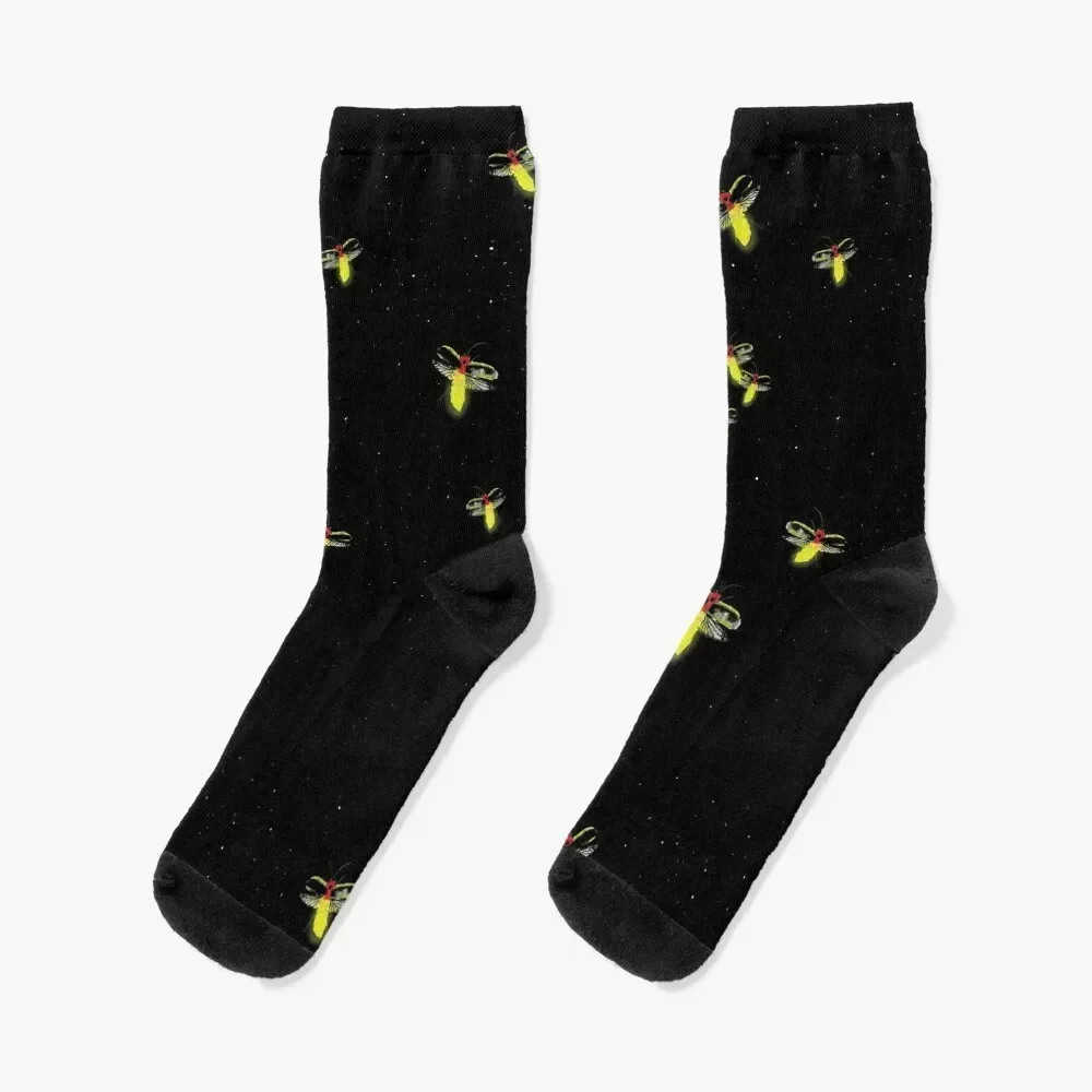 

Fireflies lightning bugs summer night sky Socks aesthetic Heating sock Men's Women Socks Men's