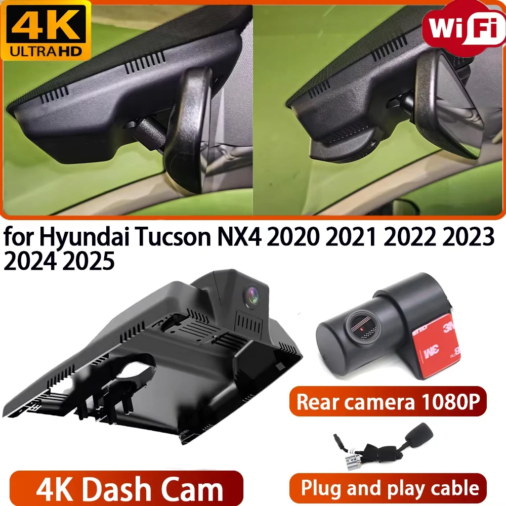 for Hyundai Tucson NX4 2020 2021 2022 2023 2024 2025 Video Recorder 4K Lens DVR Dash Cam Wifi OEM Camera 170° Wide Angle