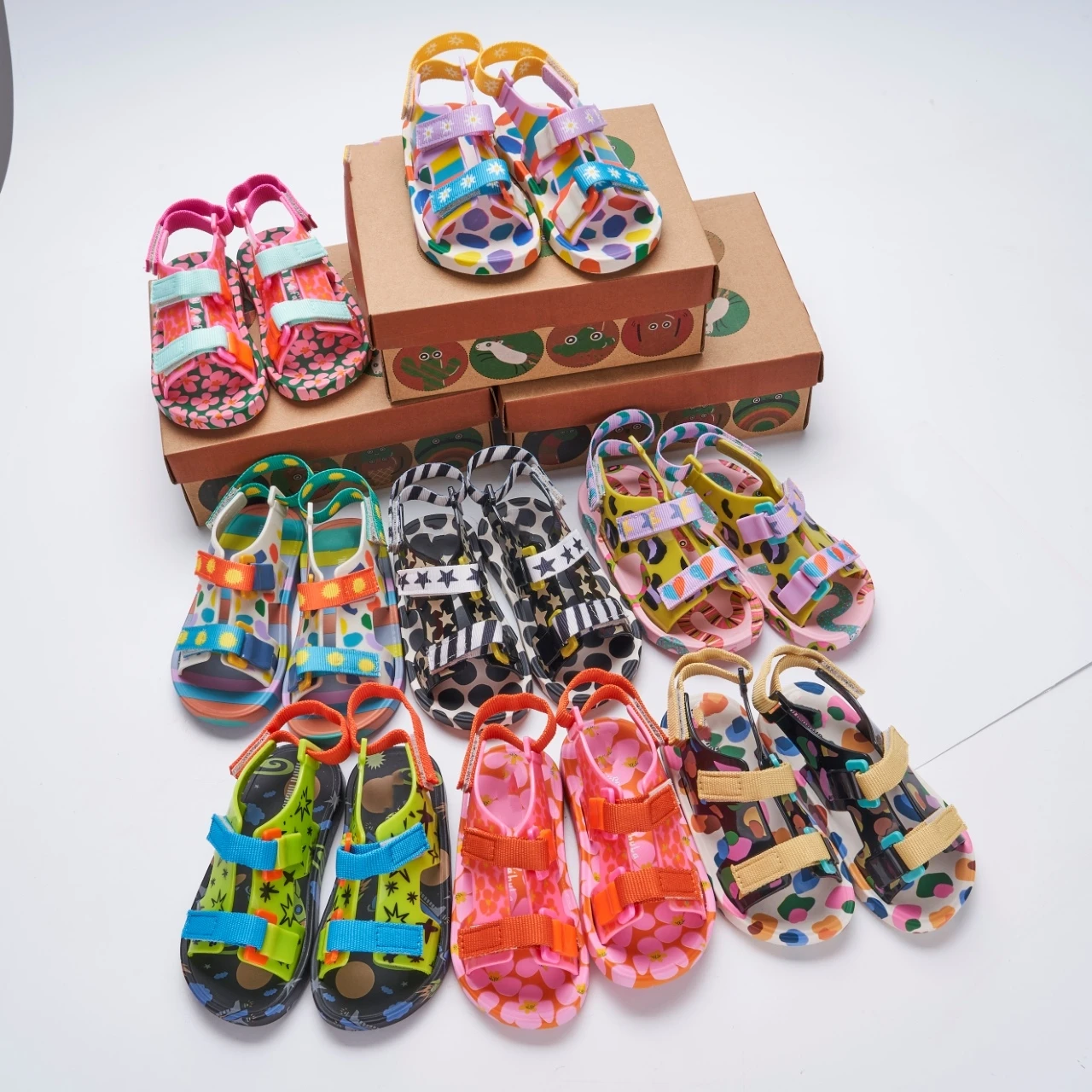 Summer New Children's Casual Open Toe Camo Sandals Girls' Boys Pinted Non-slip Beach Shoes Baby Kids Jelly Shoes