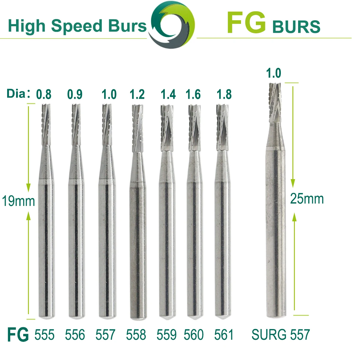 5Pcs WAVE Dental Tungsten Carbide Burs Dental Drill Bits Dentistry Strawberries High Speed Bur FG Dentist Materials