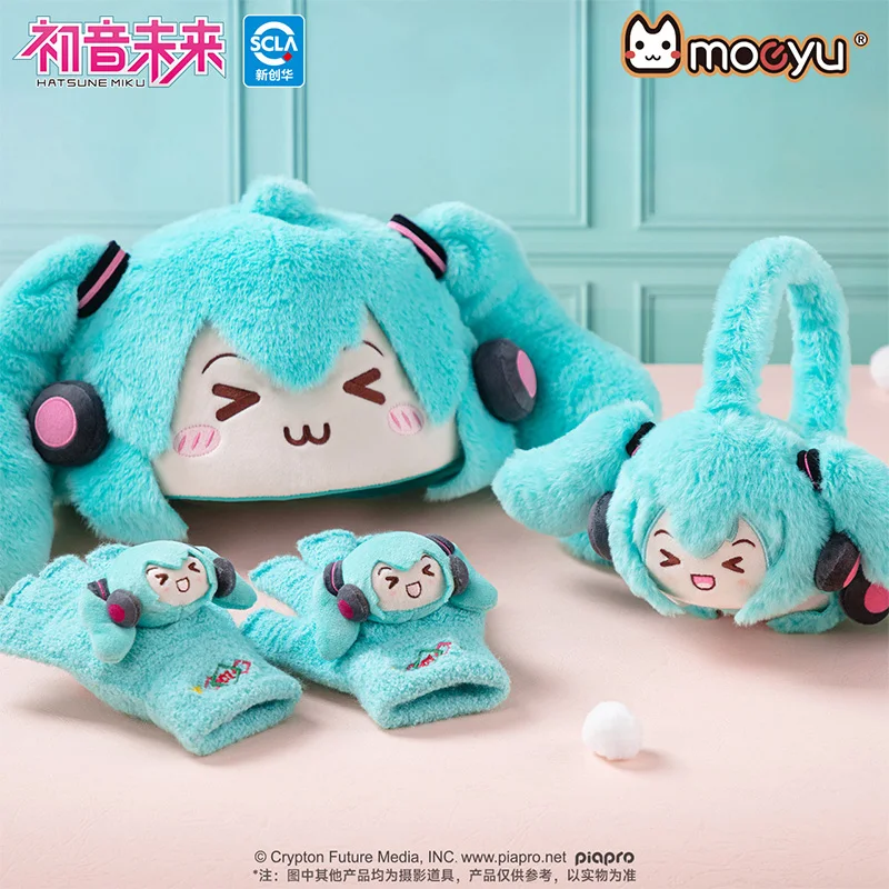 Moeyu Hatsune Miku Hat for Women Men Cap Male Plush Gloves Warm