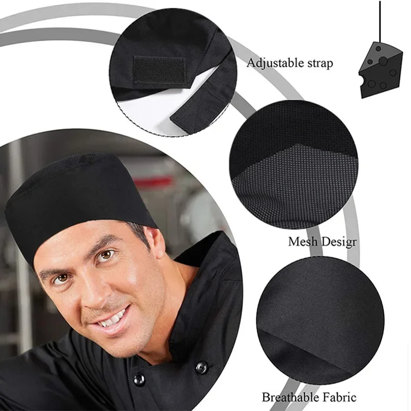 Food service Cooking Hats Chef Beanie Cook Caps for Japanese Sushi Korean Cuisine Hats Thick Thin Net Flat Cap for Waiter