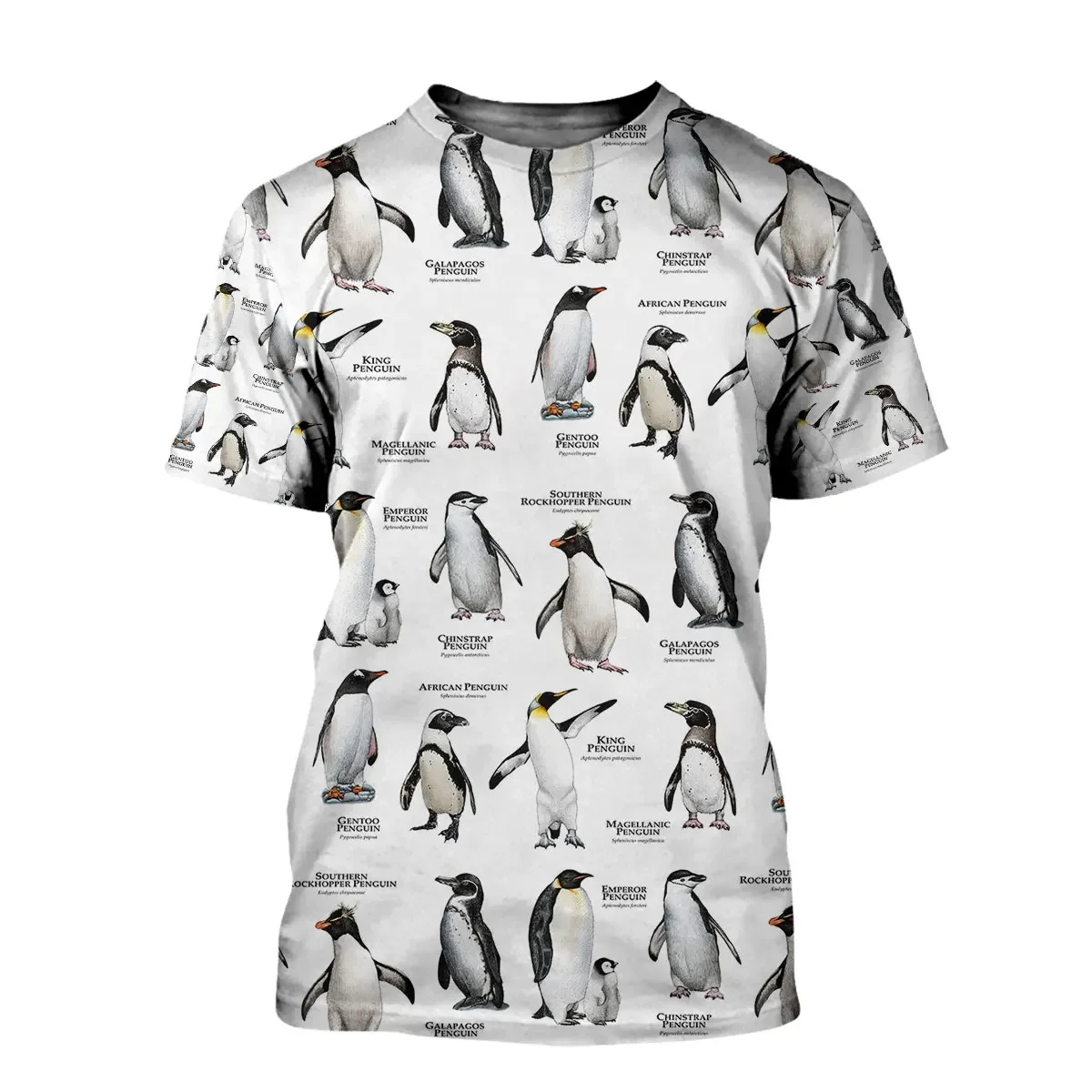 

CLOOCL Мужская футболка с милым пингвином и 3D графикой животных, женская модная летняя футболка с круглым вырезом и коротким рукавом, мужские топы и футболки