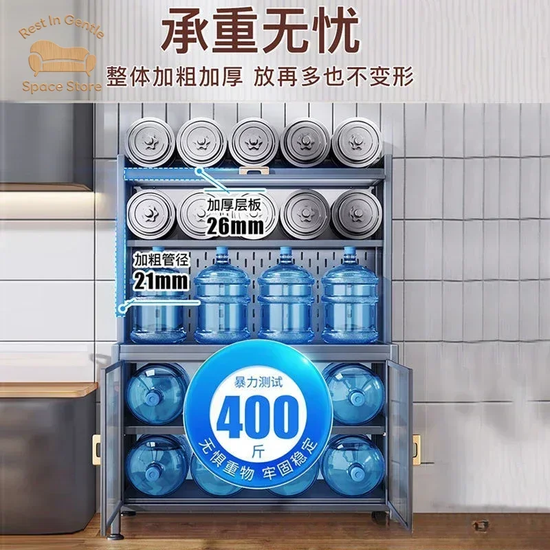 Cabinet door, locker, kitchen rack, floor-to-ceiling multi-functional cupboard, microwave oven, pot storage rack, side cabinet