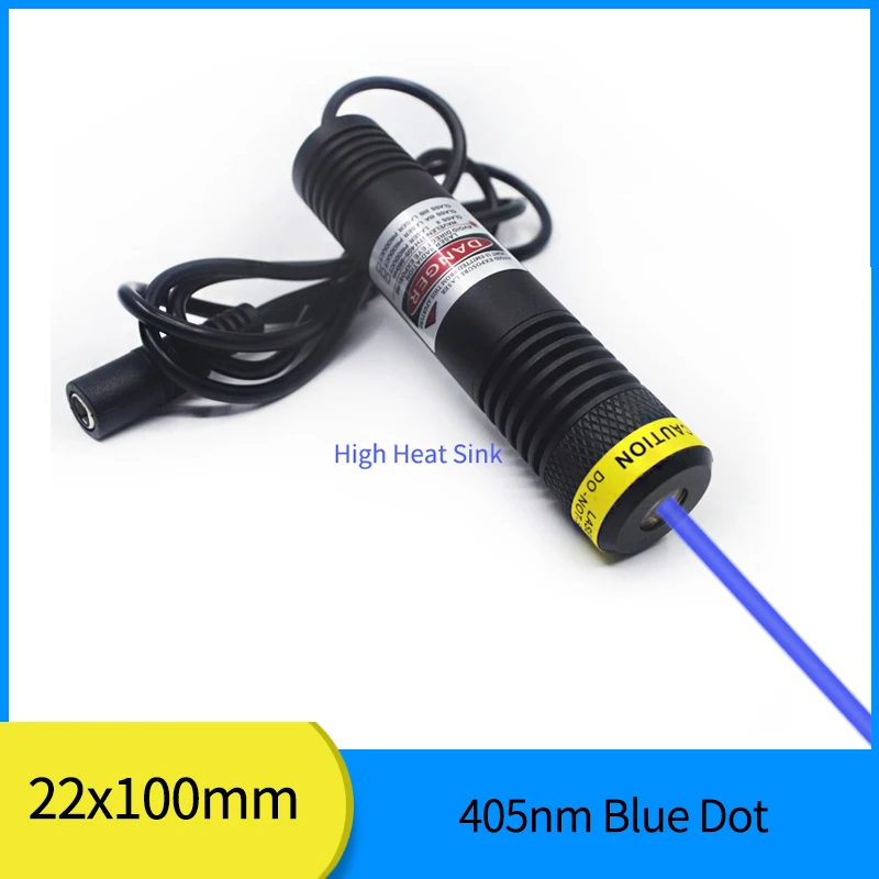 

Waterproof IP67 Glass Lens D22X100mm 405nm Violet Blue Laser Dot 10mW 30mW 50mW 100mW 150mW 200mW Laser Module