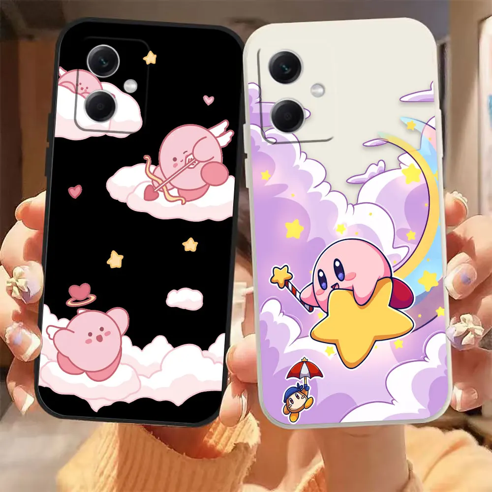 Cute Pink K-Kirby Phone Case For Redmi Note 12 11 11T 11R 11S 10 9T 8 7 7S PRO PLUS 4G 5G Colour Liquid Case Fundas Shell Capa