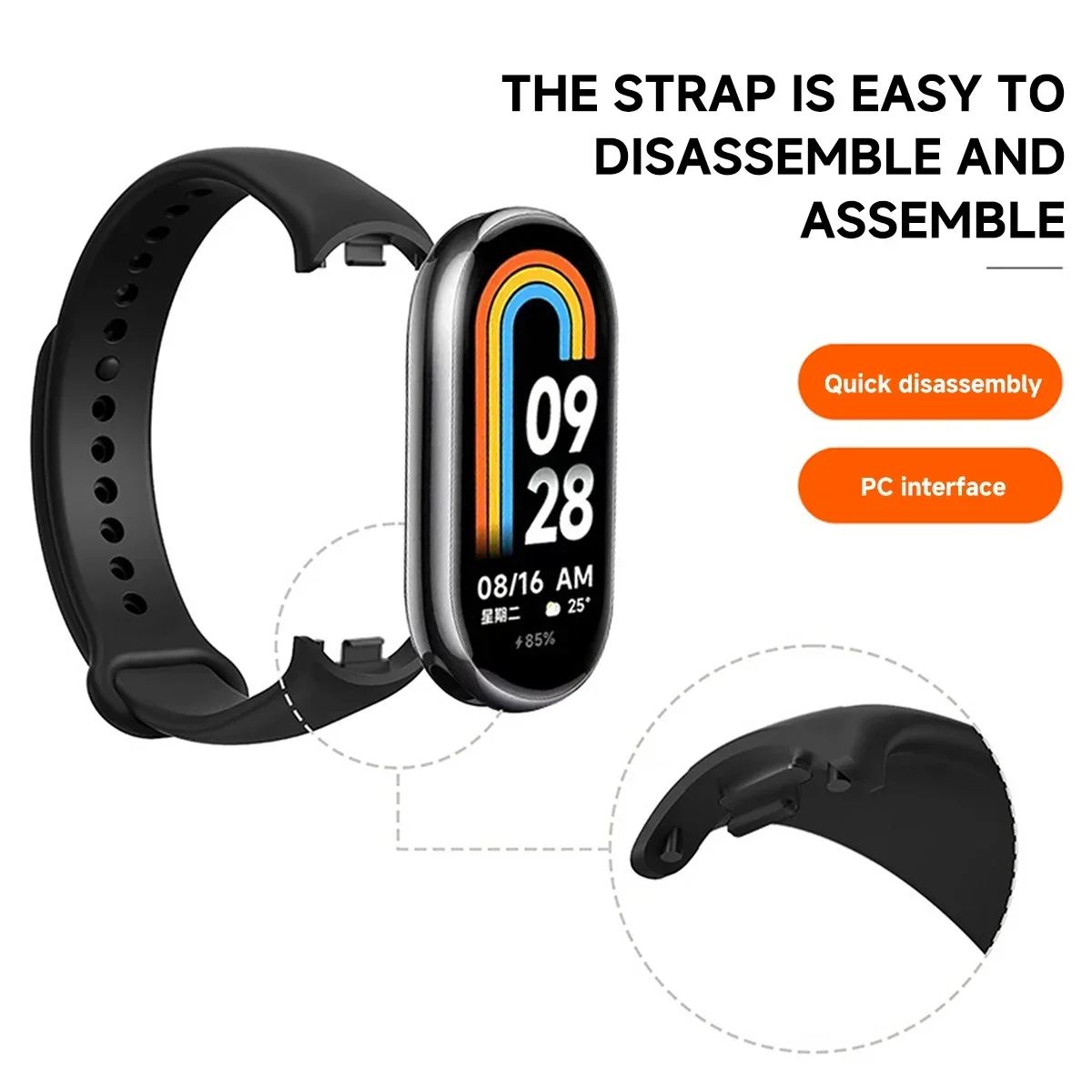 حزام لشاومي Mi Band 8/8 NFC سوار سيليكون المعصم Miband 8 NFC استبدال pulsera correa الرياضة حزام ل Mi Band 8