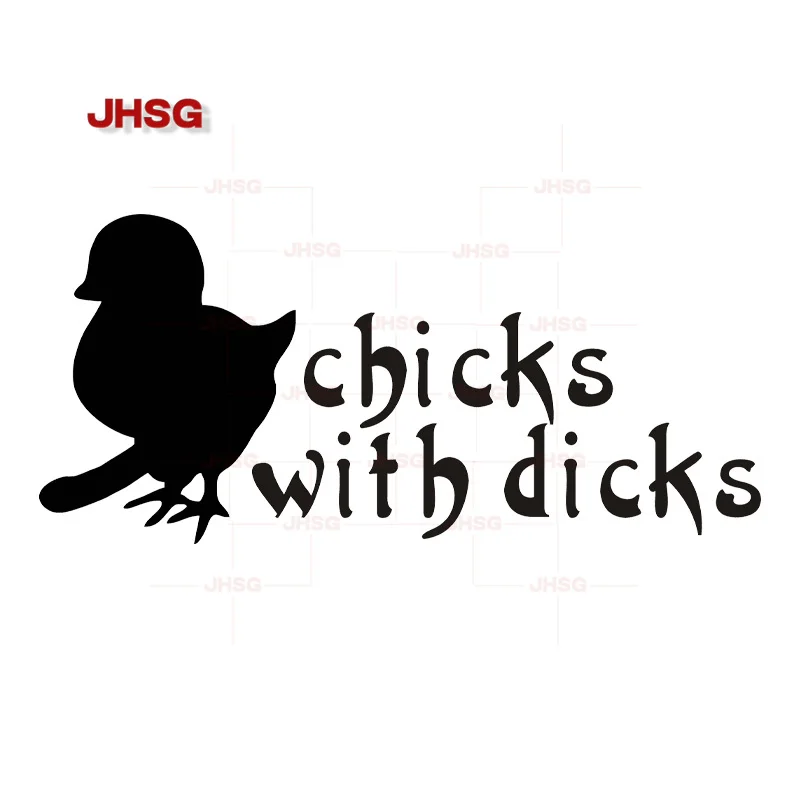 

Chick with Chicken Stickers Attack Funny Rude Adult JDM Car Truck Waterproof Vinyl Stickers