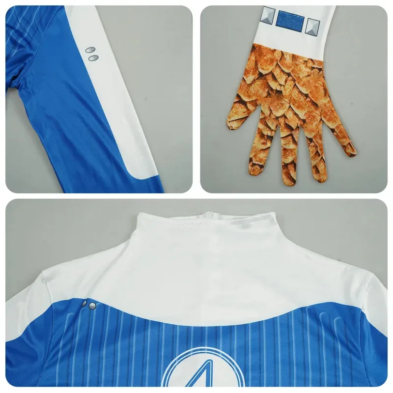 CyThe Fantastic 4 Four Invisible Woman Susan Storm Ben Grimm Human Torch Reed Richards Mister Fantastic Cosplay Kostüm Overall