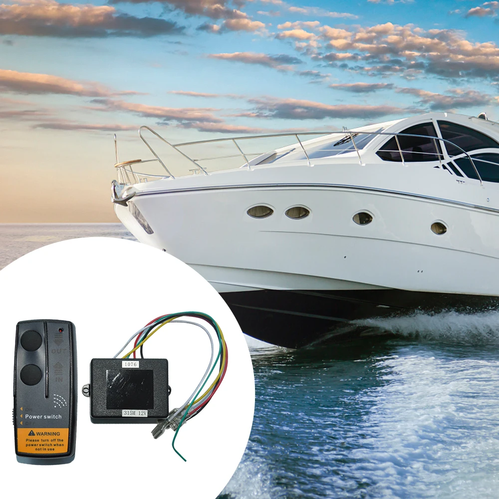 

12V Marine Boat Wireless Remote Control Switch Kit Anchor Winch Windlass Controller for Marine Boat Pontoon yacht controller