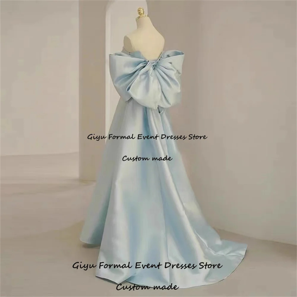 Giyu Elegant Bow Korea Wedding Dress Photo Shoot Draped A-line Floor-Length Evening Gown Dress Vestidos De Noche Elegantes 2024