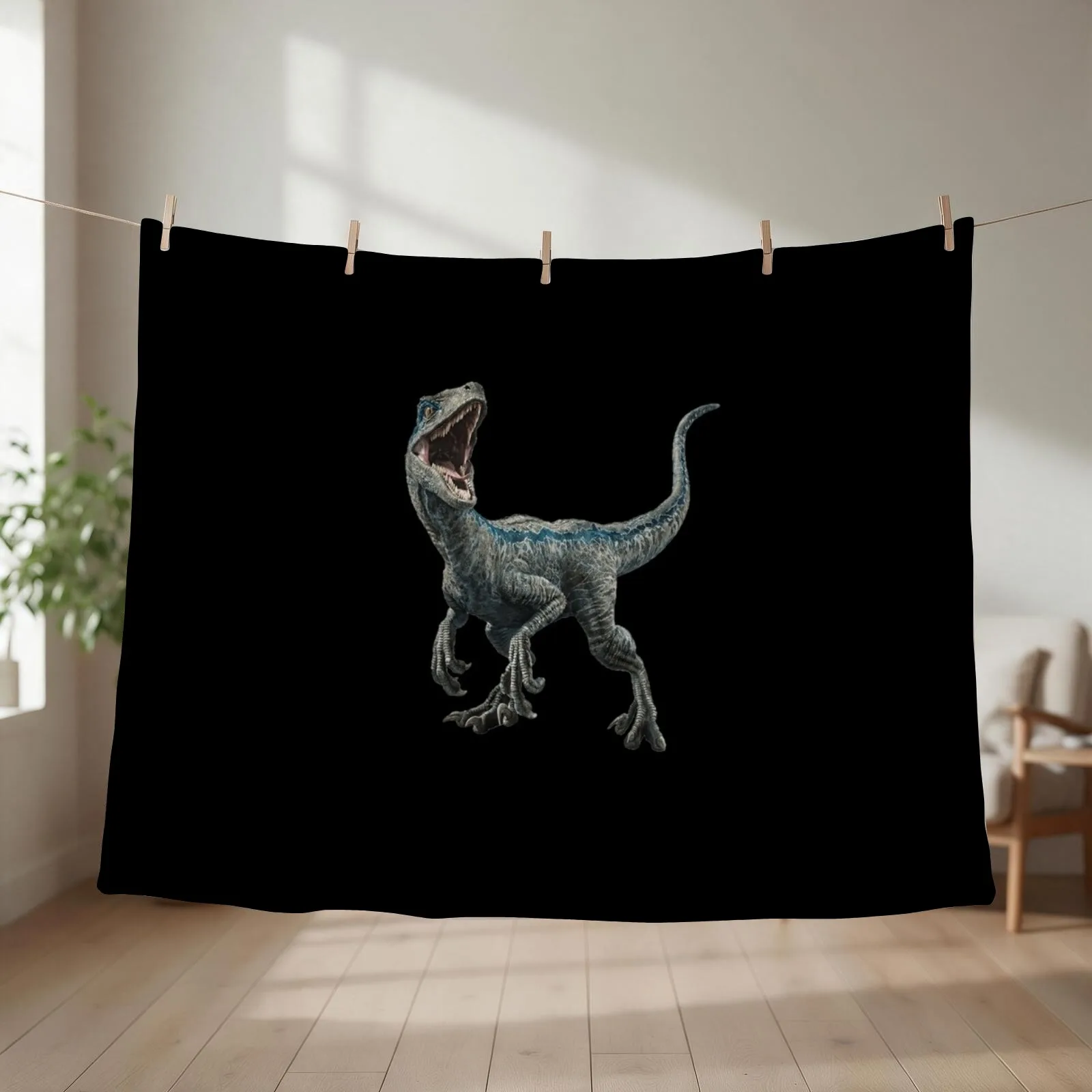 Velociraptor dinosaur Throw Blanket warm winter For Decorative Sofa heavy to sleep Comforter Blankets