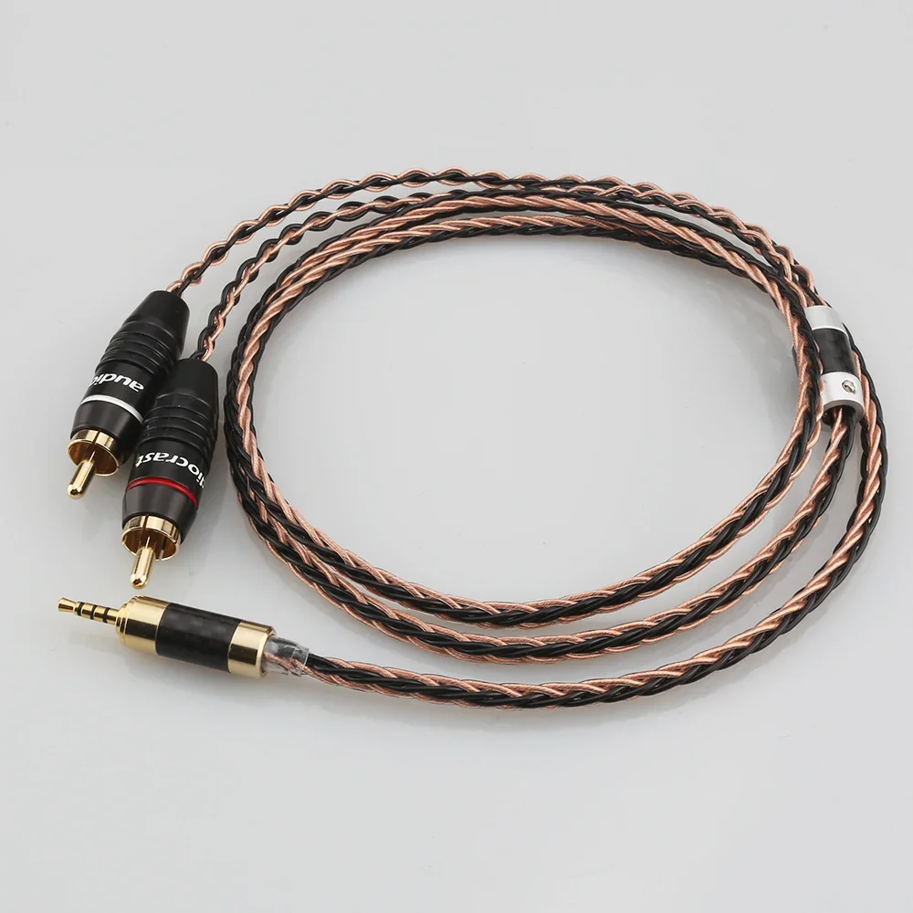 Cable HiFi con TRRS macho equilibrado de 2,5 mm a 2 RCA macho para Astell&Kern AK100II, AK120II, AK240, AK380, AK320, DP-X1A, FIIO X5III