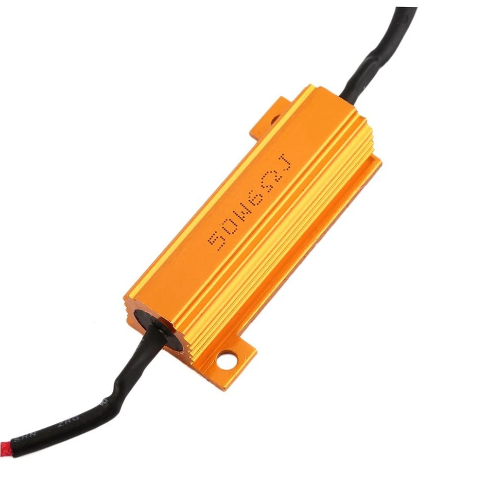 2 шт. резистор нагрузки для светодиодов 50 Вт, 6 Ом, 25 Вт, 8 Ом, резистор с проволочной обмоткой, алюминиевый корпус, резисторы мощности для автомобильной лампы указателя поворота