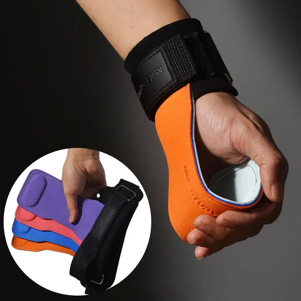 Random Color Cowhide Gym Gloves Grips Anti-skid Belt Pads Belt Workout Deadlift Gloves Lifting Fitness Crossfit T8t0