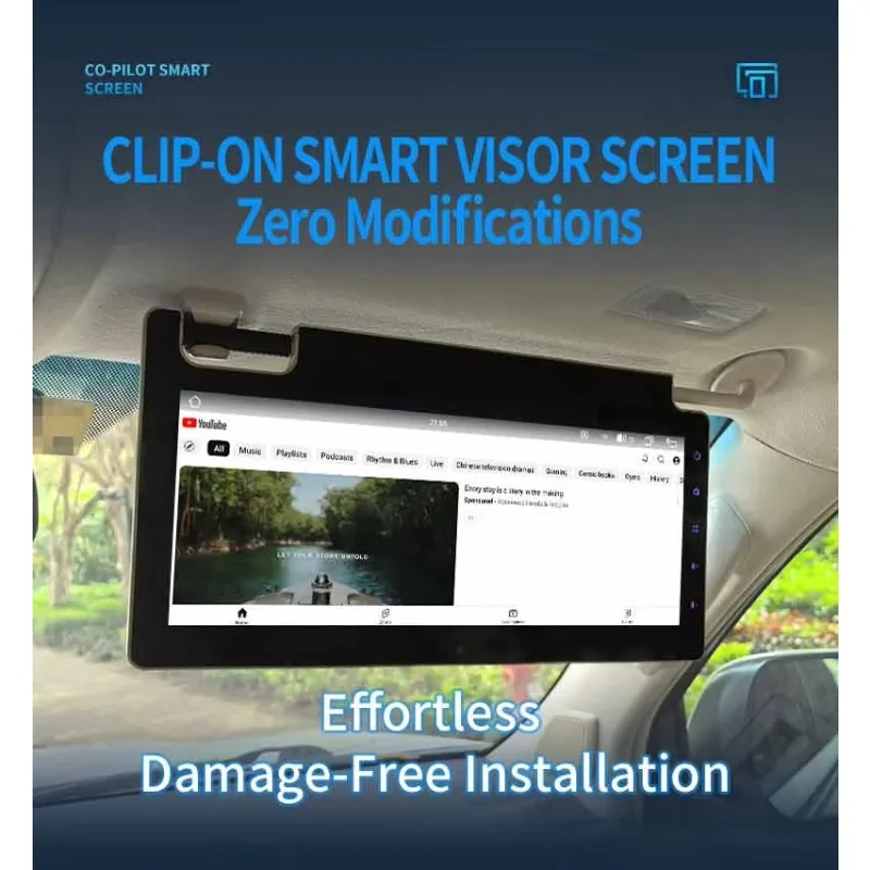 شاشة ترفيهية للسيارة بمشبك مع شاشة Android OS-1920x720 HD IPS معالج 8 النواة وجهاز إرسال FM ضمان لمدة سنة واحدة