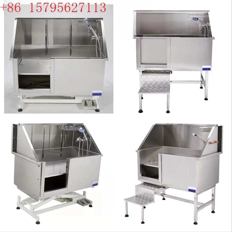 Yumei غسل الحيوانات الأليفة حمام سباحة للكلاب 304 حوض استحمام سميك من الفولاذ المقاوم للصدأ حوض استحمام متجر الحيوانات الأليفة حوض استحمام كبير #2