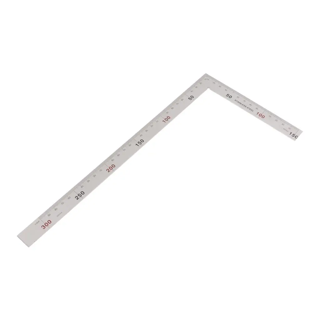 15x30cm/25x50cm 90° Stainless -Square Angle Square Ruler, Silver