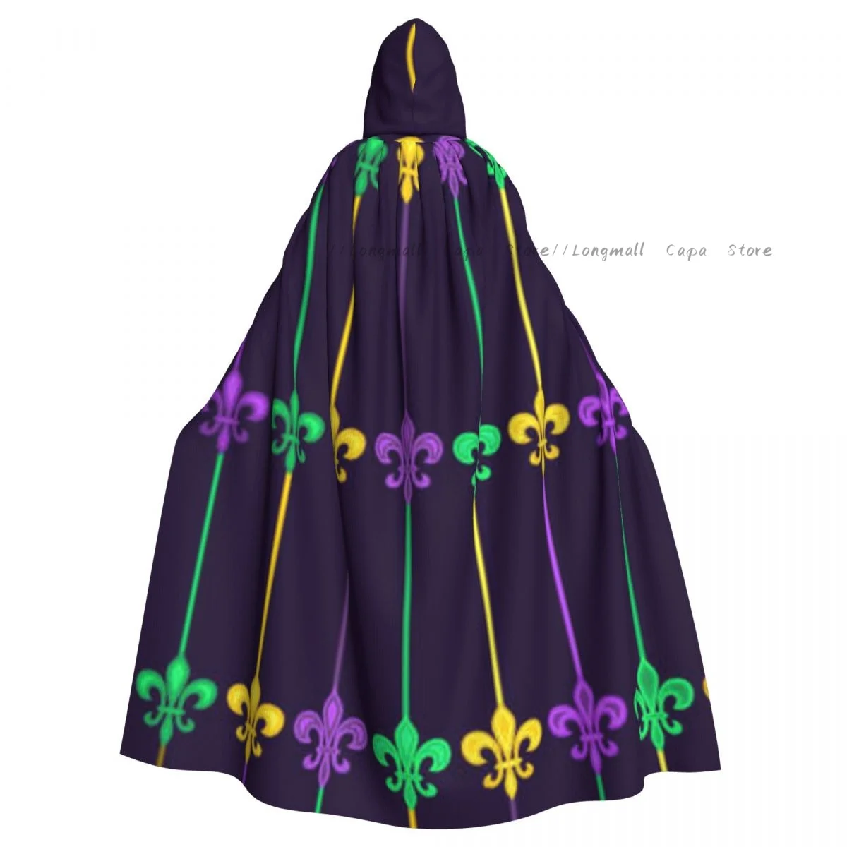 

Witch Cloak Fleur De Lis Symbol Halloween Cosplay Costume Unisex Adult Cloak Retro Ages Cape