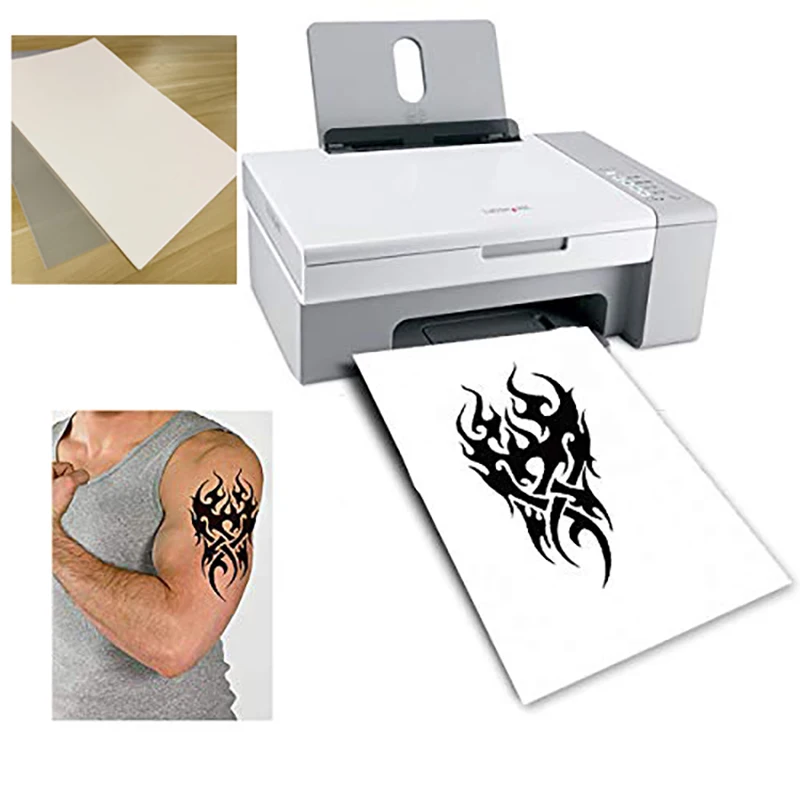 A4 Art Tattoos Paper DIY Waterproof Temporary Tattoo Sticker Skin Blank Back Sheets Inkjet Laser Printing For Tatoo Men Children