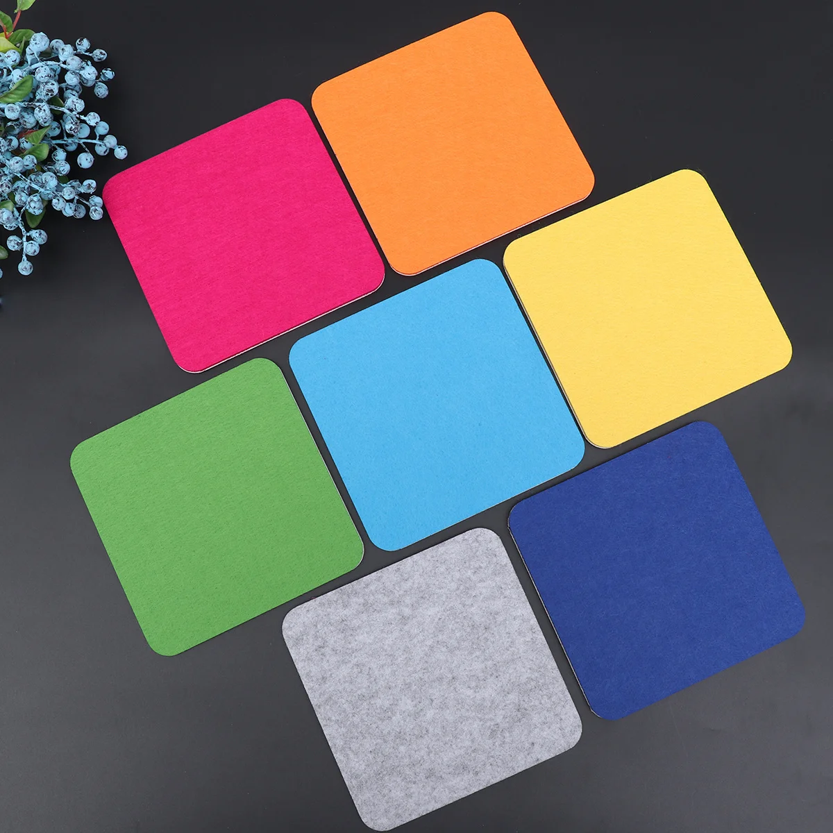 

8pcs Square Eva Board Self-Adhesive Felt Wall Sticker For Home Office Classroom Diy Memo Board Display Tiles Multifunctional