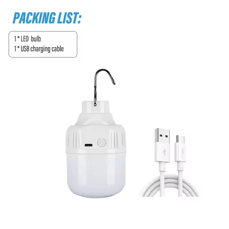 USB Rechargeable Camping Light Bulb Super Bright Portable LED 3 Modes Outdoor Lamp Emergency Fishing BBQ Tents Night Lighting view 4