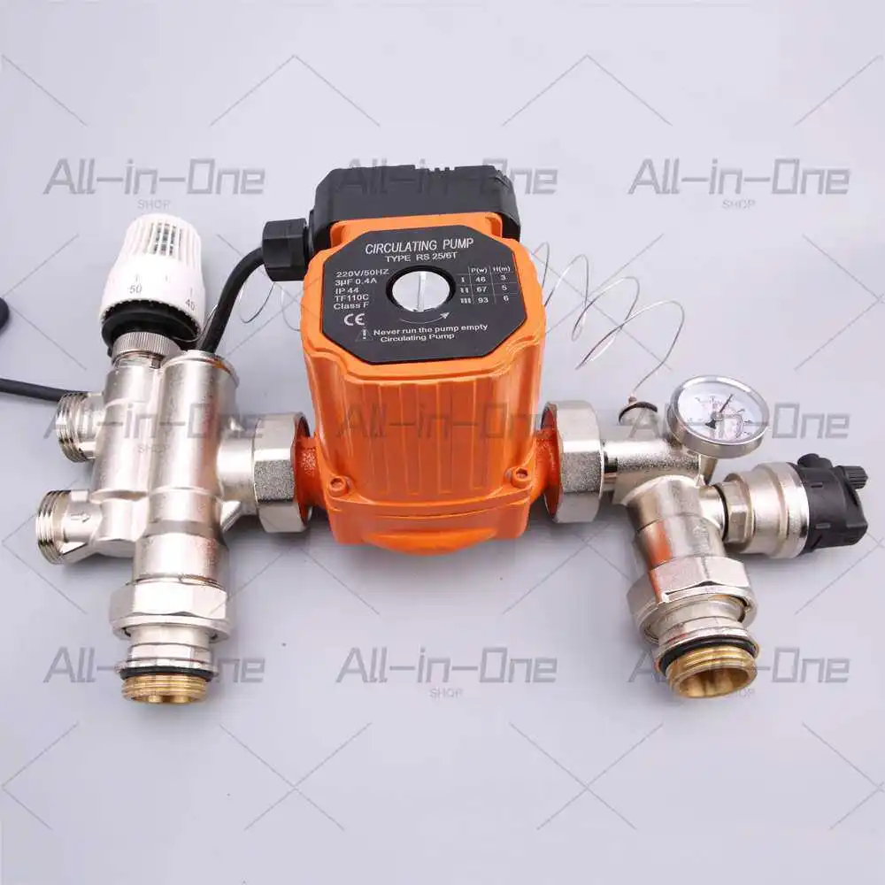 Thermostatic Control Cold Mixing Valve For Floor Heating Water Circulating Manifold