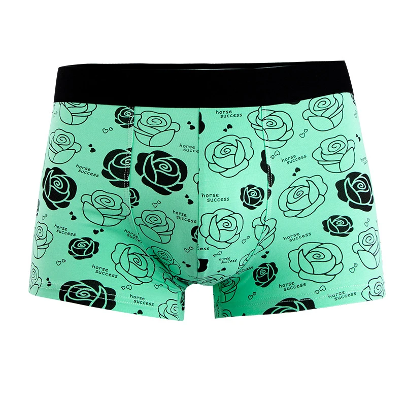 

High Quality Cotton Men Boxer Shorts Fashion Printed Underwear Soft Breathable Comfortable Underpants Sexy U Bulge Pouch Panties
