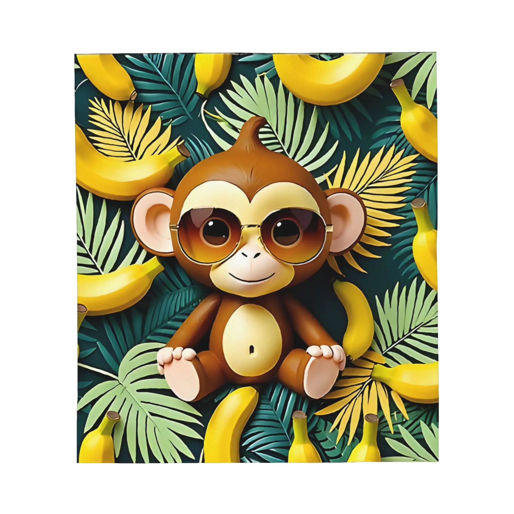 1PC Cute Jungle Monkey Blanket Throw Super Cosy Plush Living Room Sofa