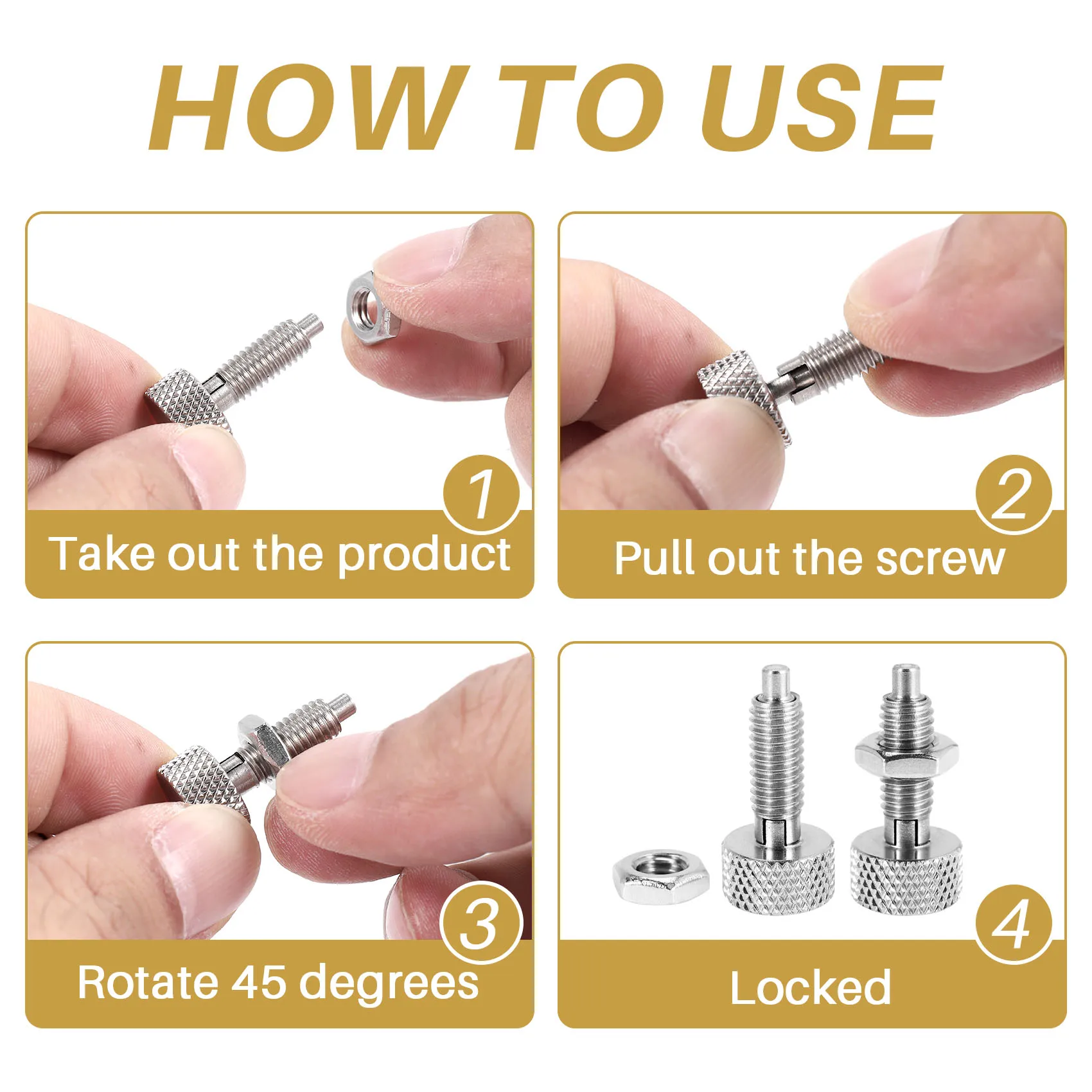 Imagem -06 - Êmbolo de Mola Retrátil m6 Lockout Kit para Rolling Tool Box Pins de Liberação Rápida Lock Pin Pcs