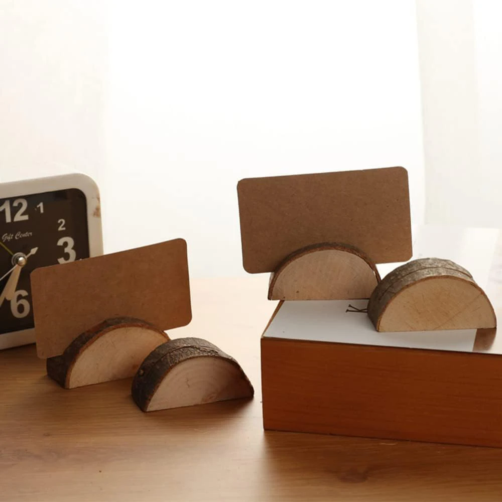 10/20 Set Rustic Wooden Place Card Holder Kraft Table Name Place Card Table Number Holder Photo Holder Stand Photo Clip Wedding