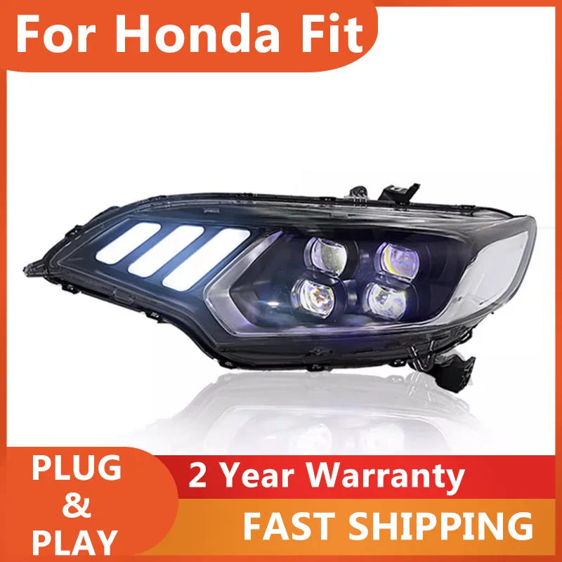 

KOWELL Car Styling For Honda Fit GK5 Headlamp GK 5 2014 2015 2016 2017 Fit Head Light DRL Turn Signal Low High Beam Projector Le