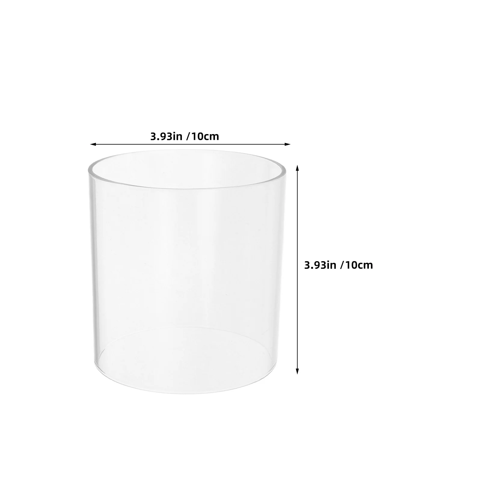 2 قطعة غطاء مصباح اسطوانة من الزجاج الشفاف للشموع معزز السطوع حامل مفتوح الأطراف لحديقة الفناء الخارجية