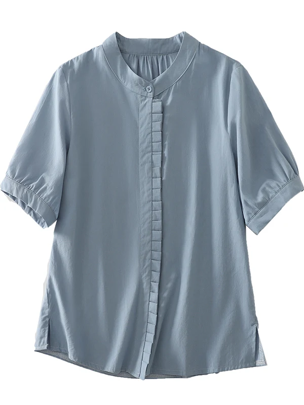 レトロなコットンリネンまたはスウェット素材の女性用サマートップス、多用途でカジュアル、ゆったりとしたスリムフィット、切り替えデザイン、木製耳飾り付きリネントップス