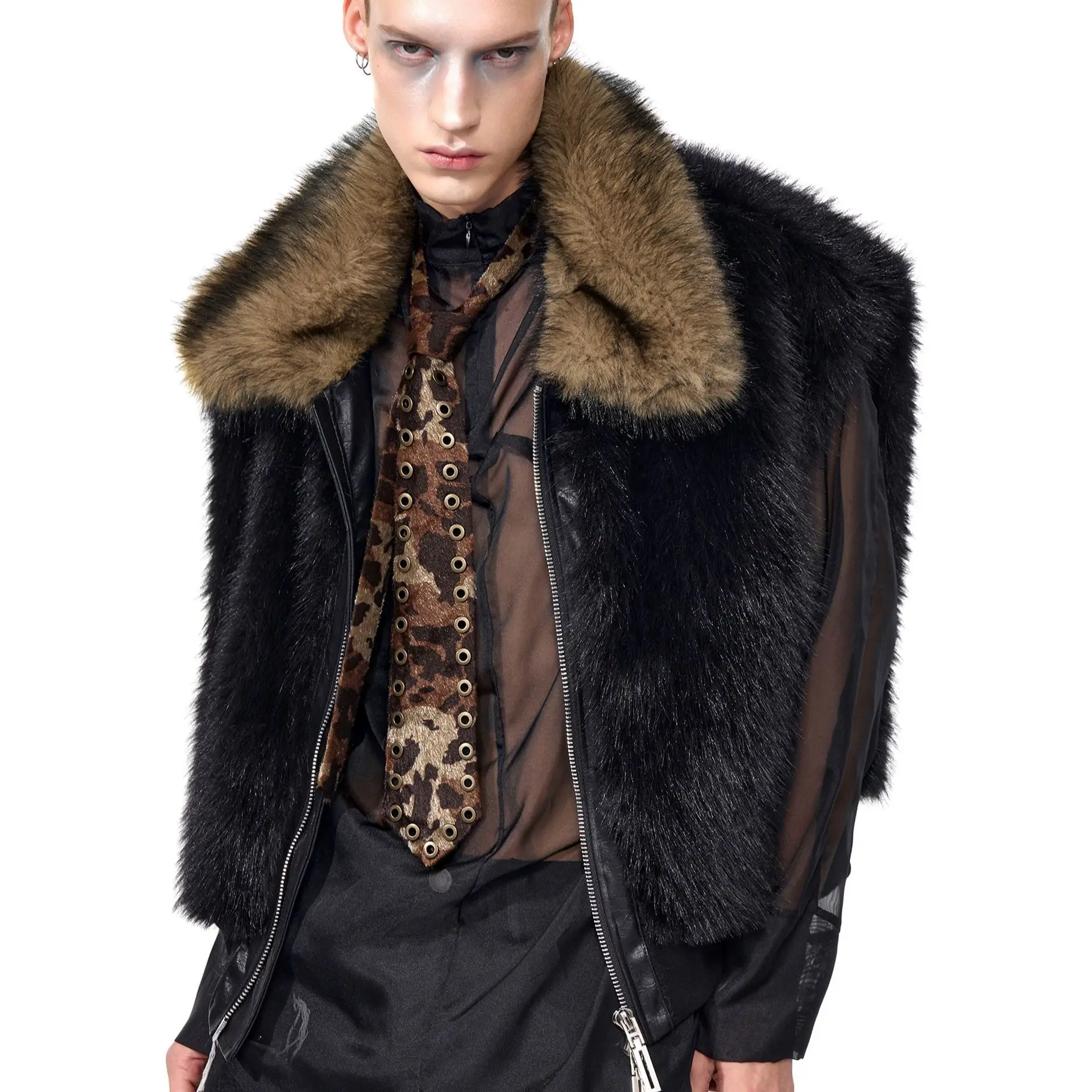 

2025 new fashion high-end imitation fur vest jacket for men in autumn and winter mink fur handsome trendy waistcoat vest