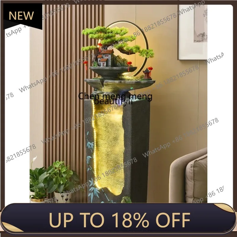 

P178 WaterCurtain Wall Fake Landscape Decoration Make a Fortune as Endless as Flowing Water Hallway and Living Room Decorations