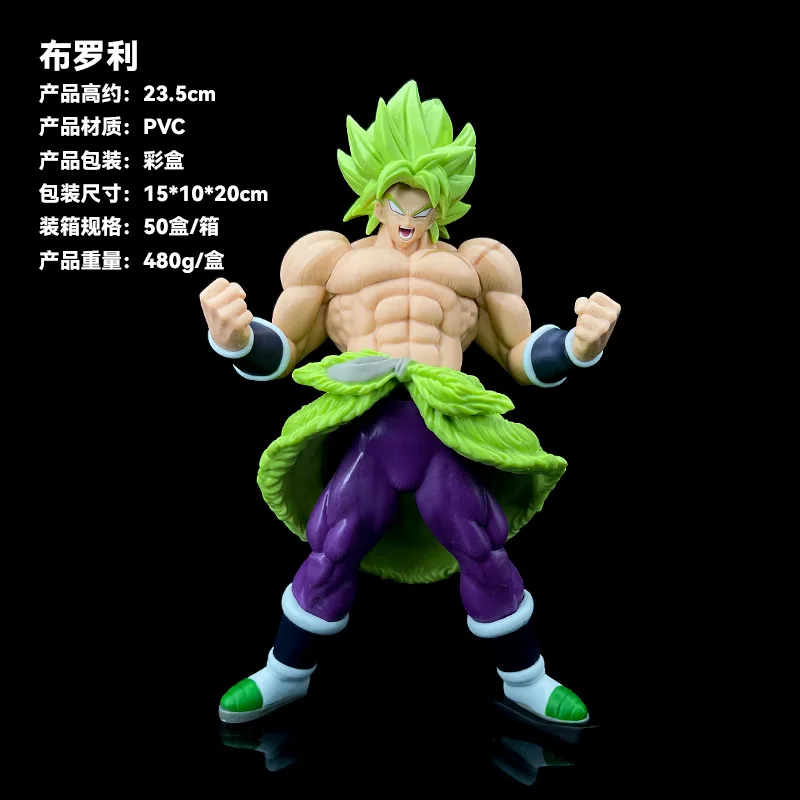 24CM Anime Dragon Ball Broly Super Saiyan Full Power Battle Rage Form Model Toy Gift Collection Action Figure PVC