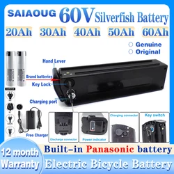 Silverfish Electric Bike battery 60V 30ah Lithium Batterij Van 20ah 40ah 50ah Elektrische Fiets Conversie Kit 60ah1000W 2000W