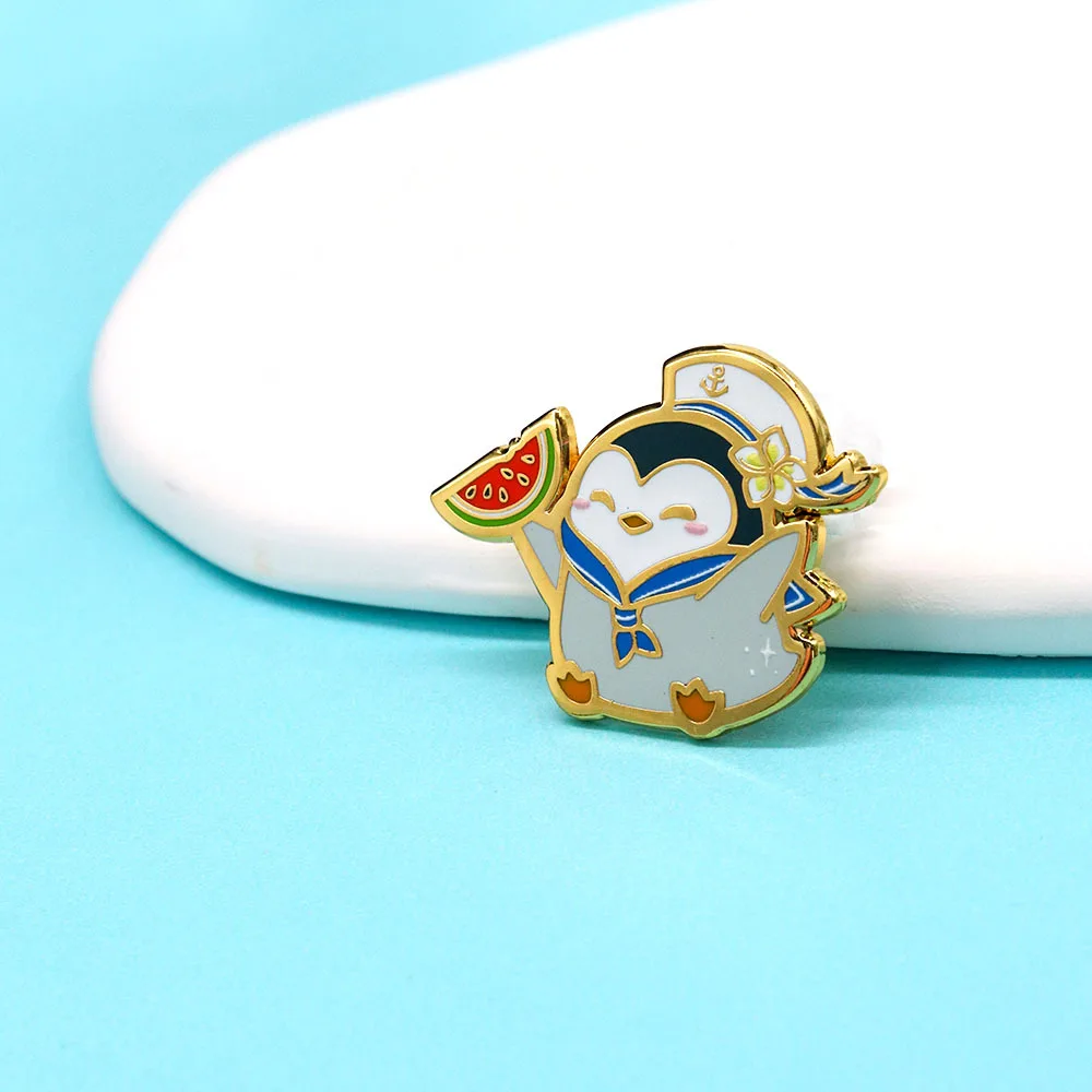 Schattige Pinguïn Sailor Badge Cartoon Dier Emaille Pin Creatieve Sieraden Decoratie