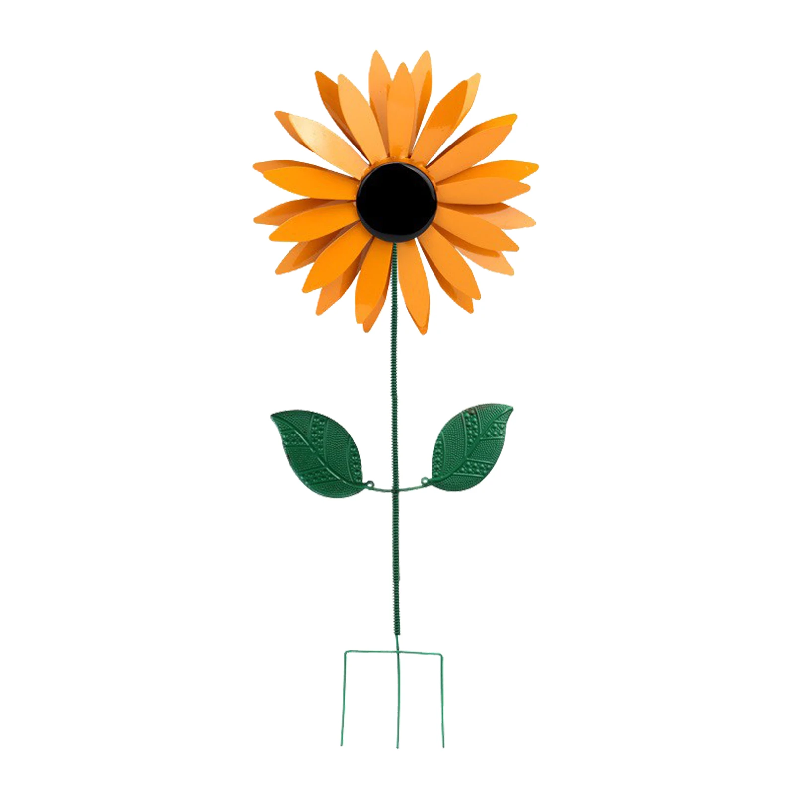 Metal Sunflower Rotating Windmill Outdoor Garden Decoration Plug-In Iron Handicrafts