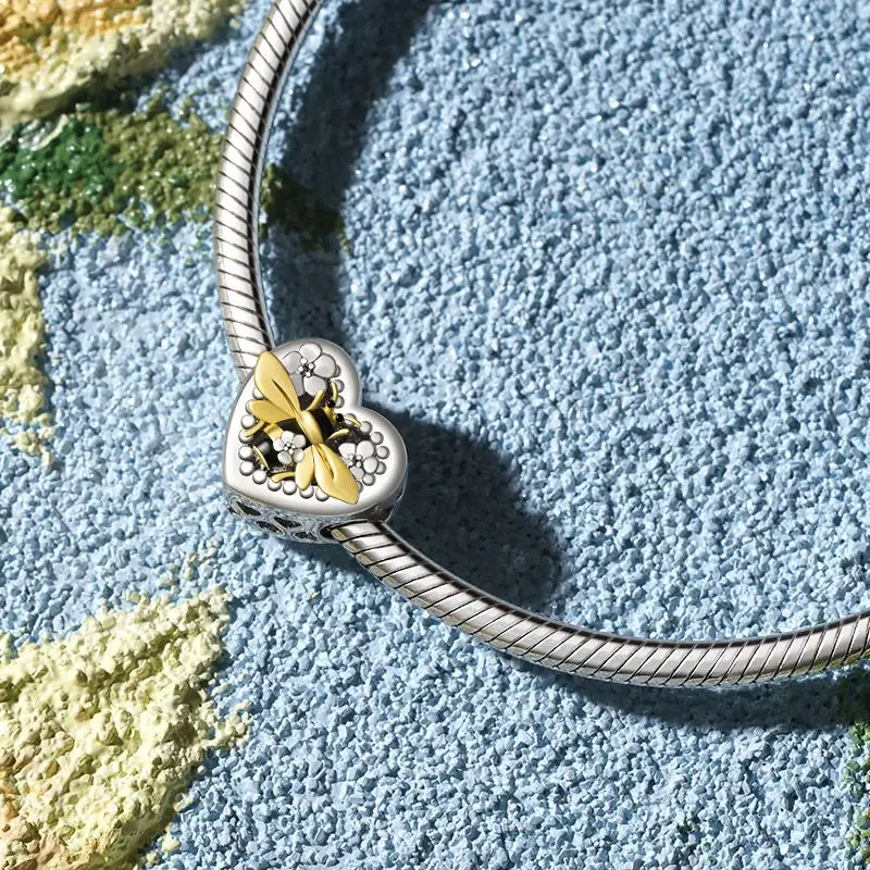 2025 Hot Sale 925 Sterling Silver Honey Bees Charm Pendant Collection Fit Original Bracelet Women Jewelry Gift