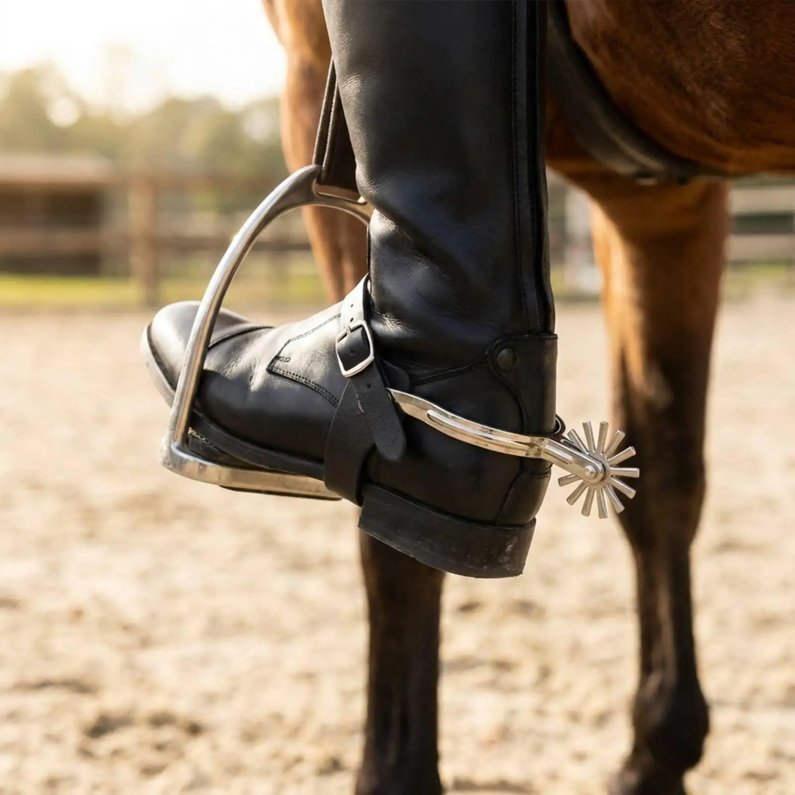 Durable Horse Spur Gear Custom Fit Equestrian Training Wheel Cog Strap Boots Accessory for Riders