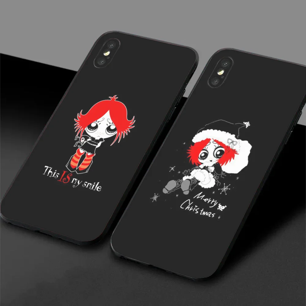 Cute Ruby Gloom Red hair Phone Case For Samsung S24,23,22,30,21,10,9,Ultra,Plus,Lite,FE,5G Black Soft Case