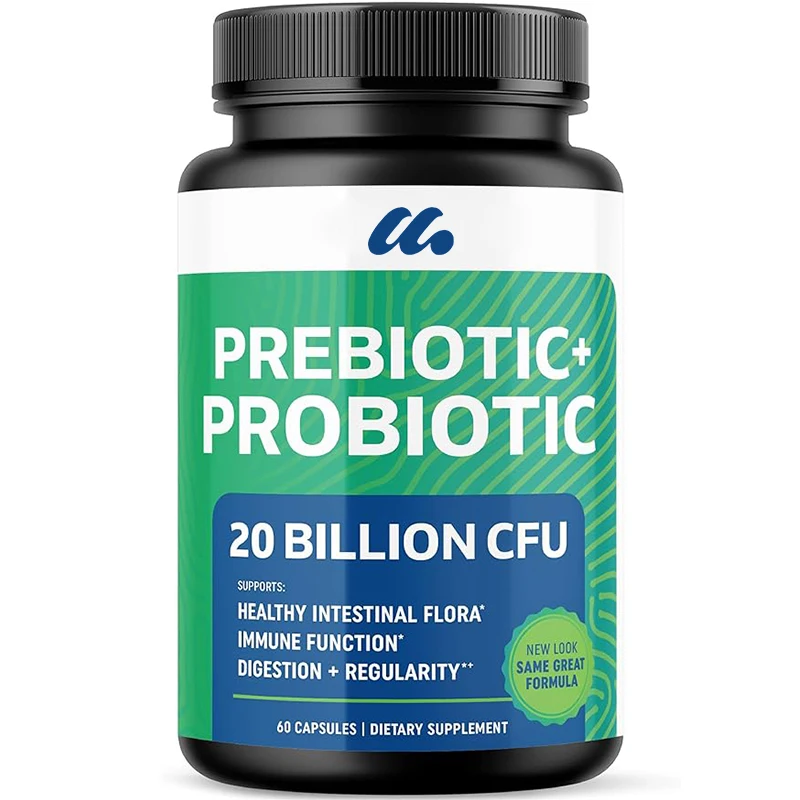 Probiotics and prebiotics capsules - Enzyme containing probiotics promotes digestive health, vegetarian -60 capsules