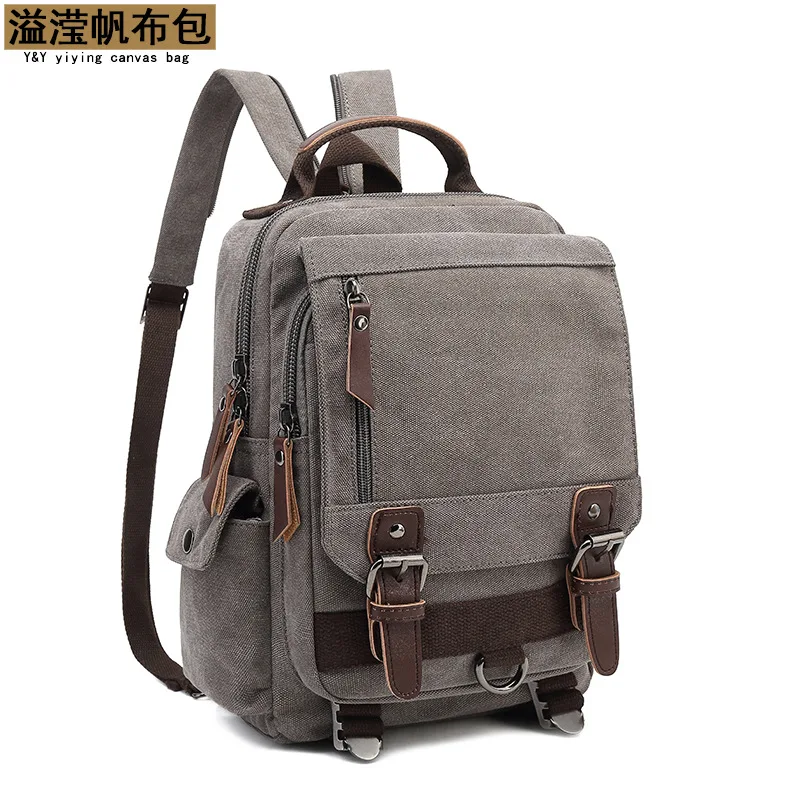 

Canvas Trend Outdoor Computer Backpack Student Multifunctional School Bag New Men's Stylish Simple Versatile Casual Retro Busine