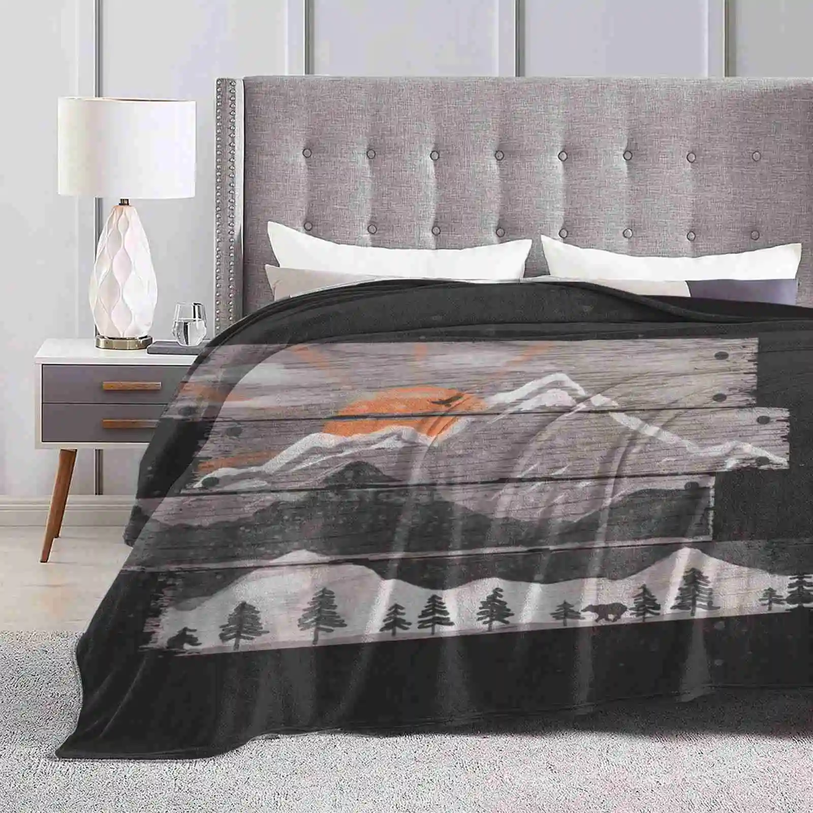 Into The Grey... Creative Design Comfortable Warm Flannel Blanket Ndtank Nature Wildlife Wilderness Mountains Sunset Snow Eagle